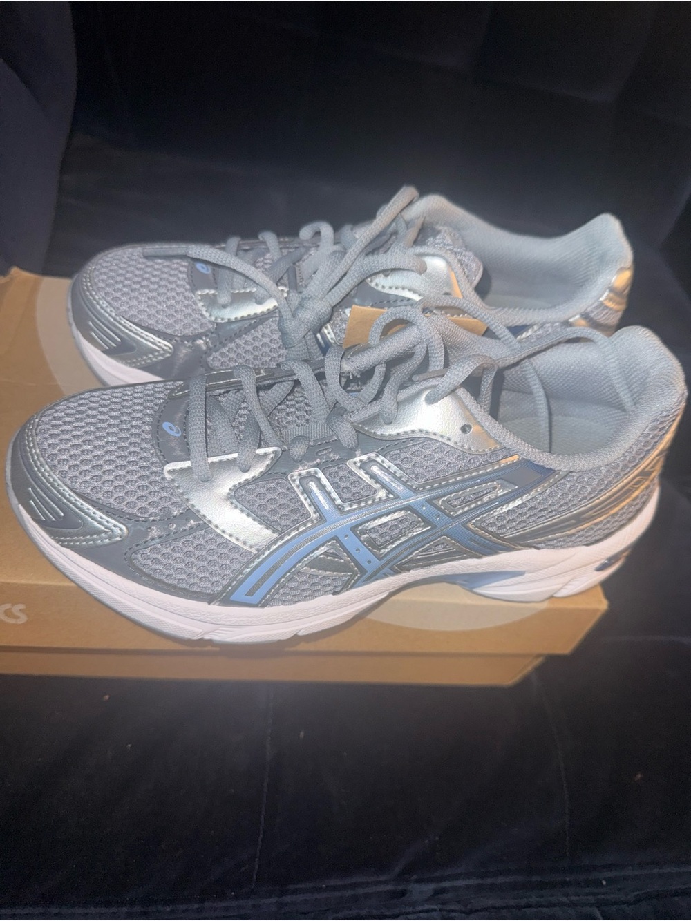 ASICS Gray and Light Blue Women's Athletic Sneakers